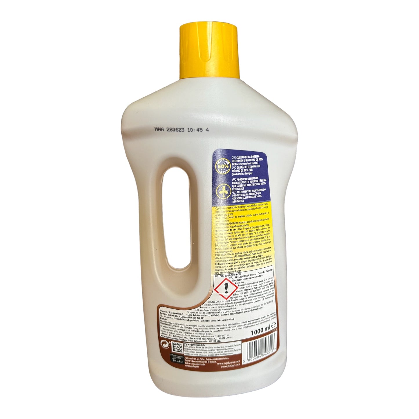 Pronto Limpiador Jabonoso, para Suelos Y Muebles de Madera, 1000 ml.