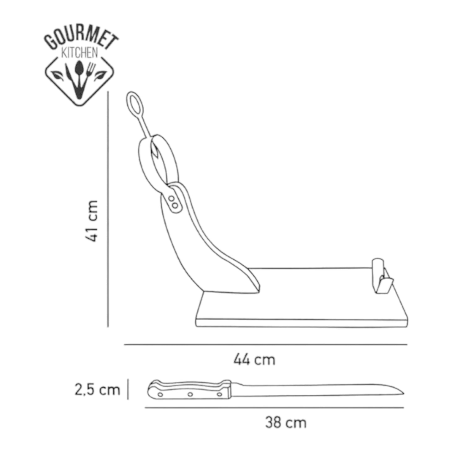 EDM Jamonero Premium con Cuchillo Incluido, Marrón, 38 x 18.5 x 40 Cm 76557 Economico