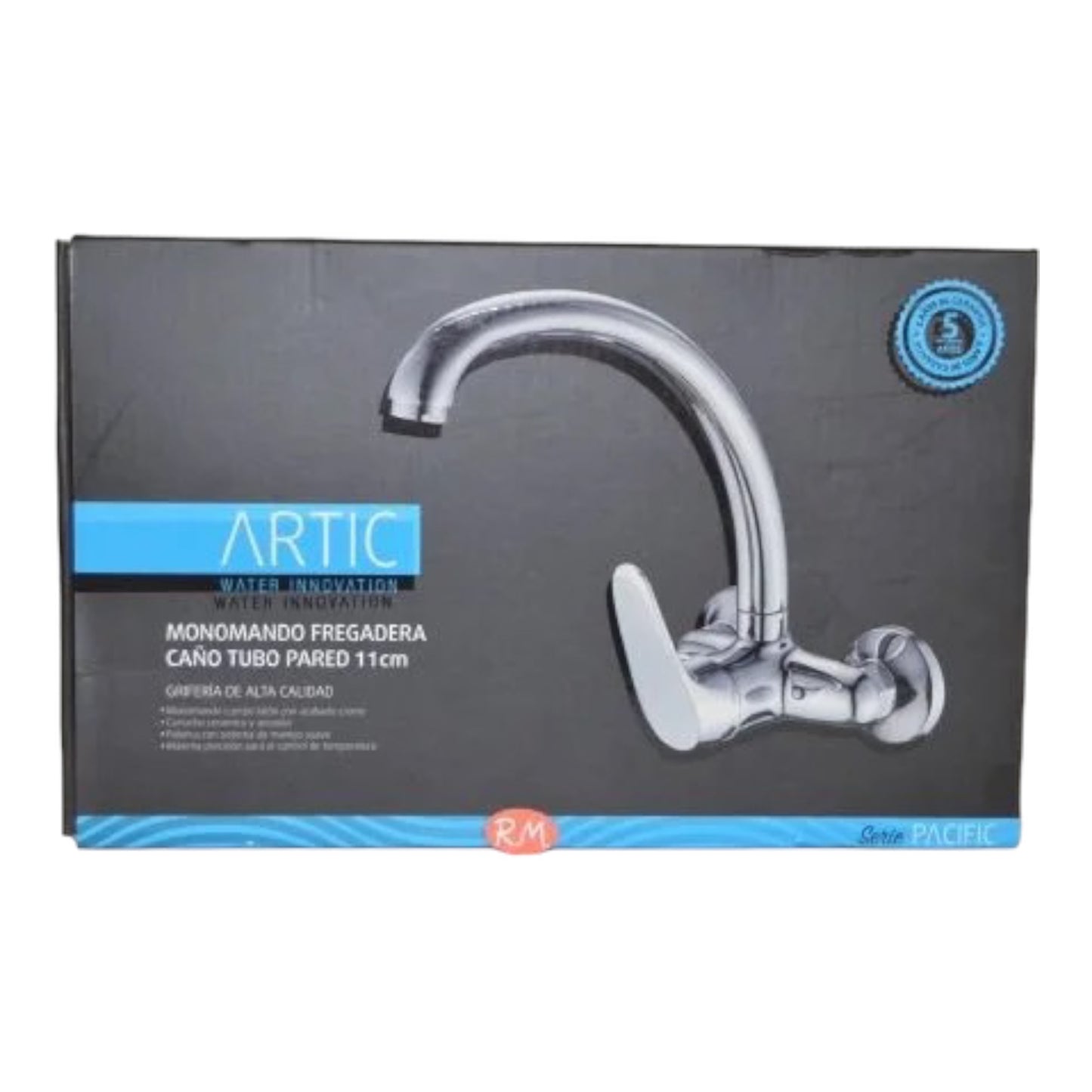 Monomando fregadera pared caño tubo 11cm Pacific