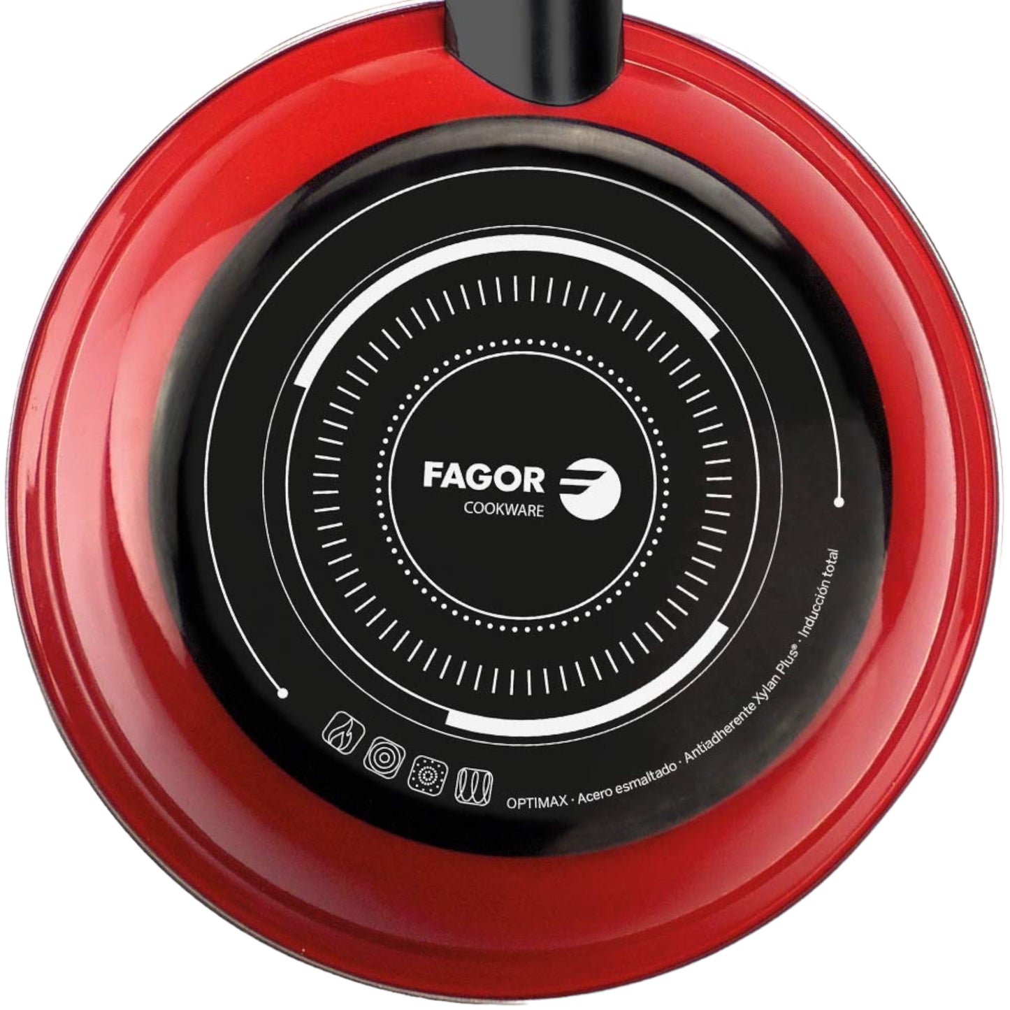 Set 3 Sartenes 20-24-28 cm FAGOR Optimax Inducción, Acero Esmaltado, Antiadherente XYLAN Ecológico sin PF