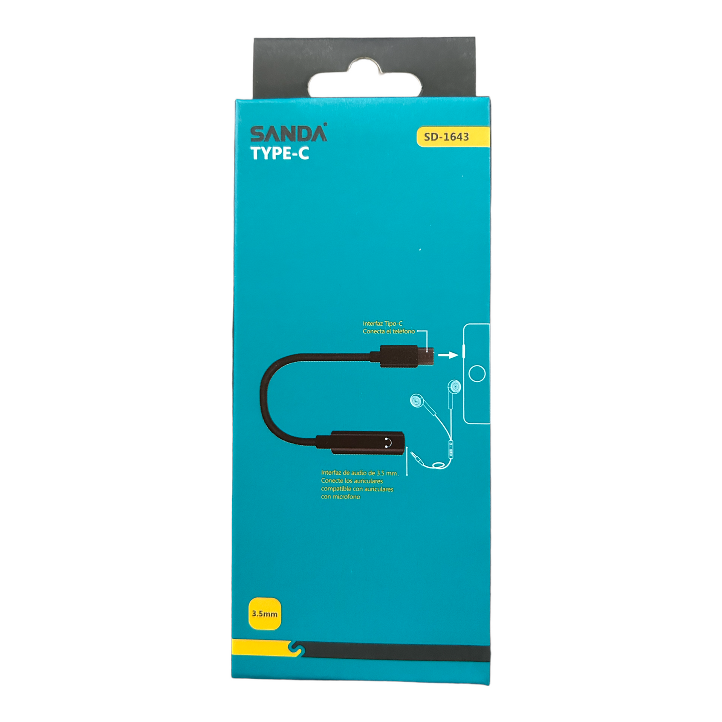Cable adaptador Tipo-C a Jack 3.5mm SANDA SD-1643