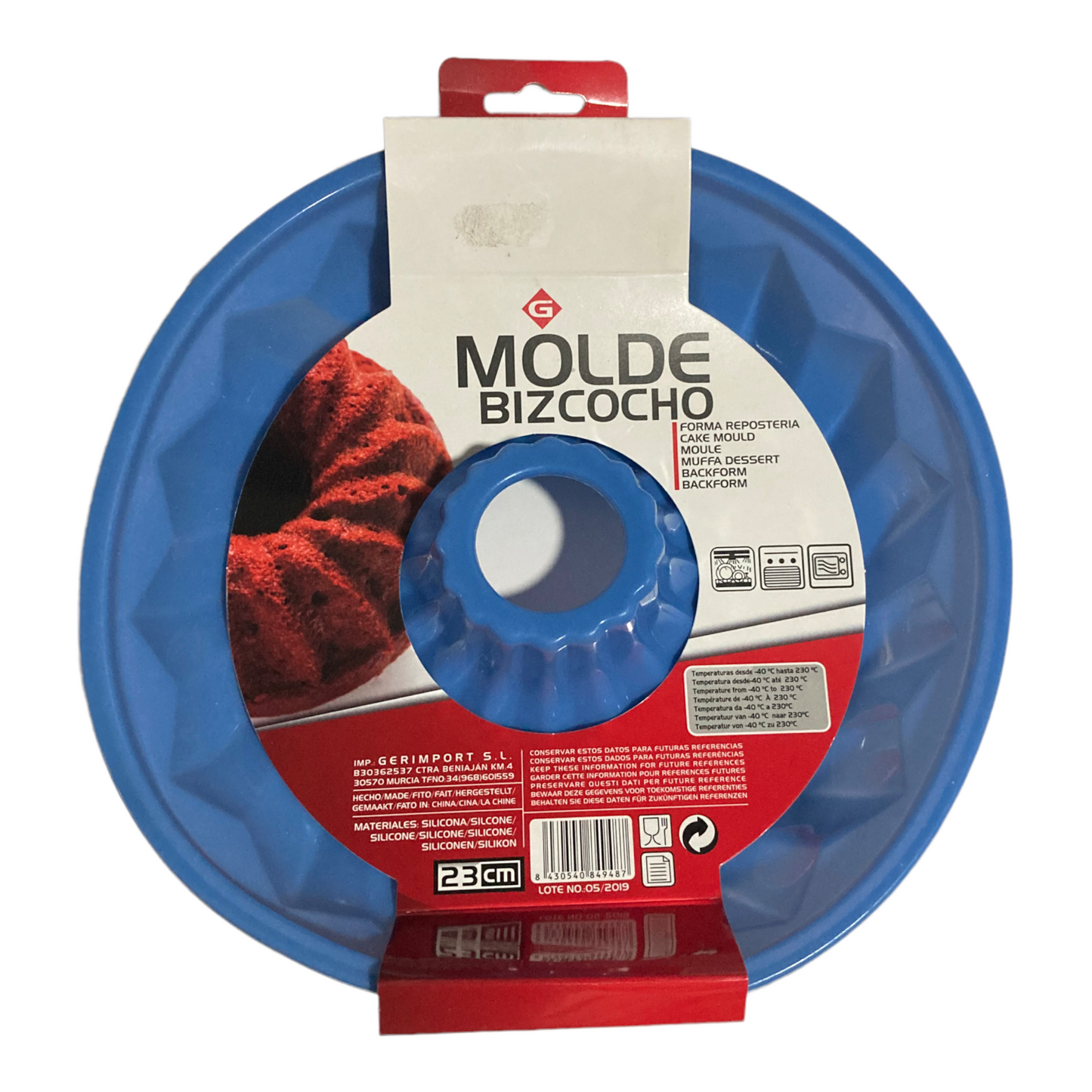 Molde Bizcocho silicona 23cm