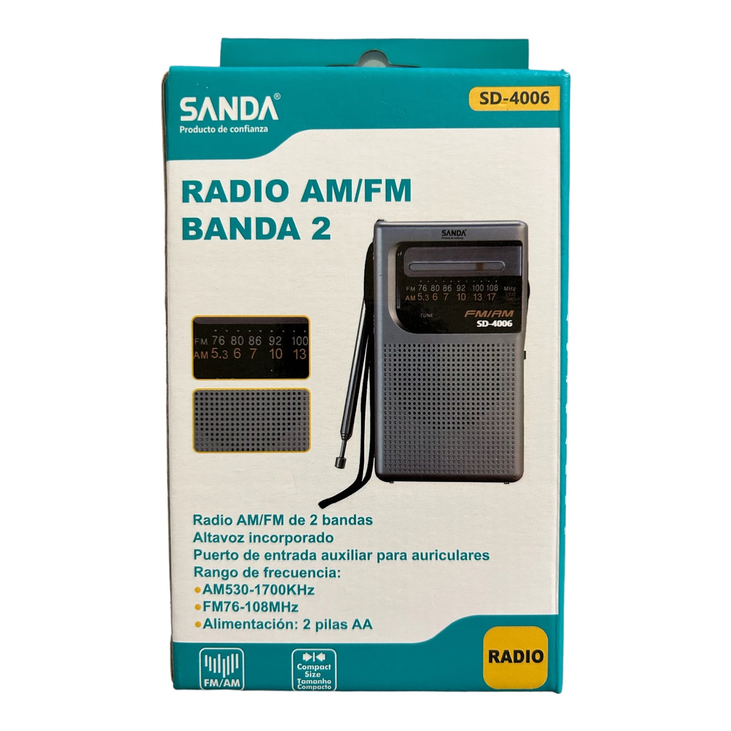 Radio AM/FM Banda 2 SANDA SD-4006