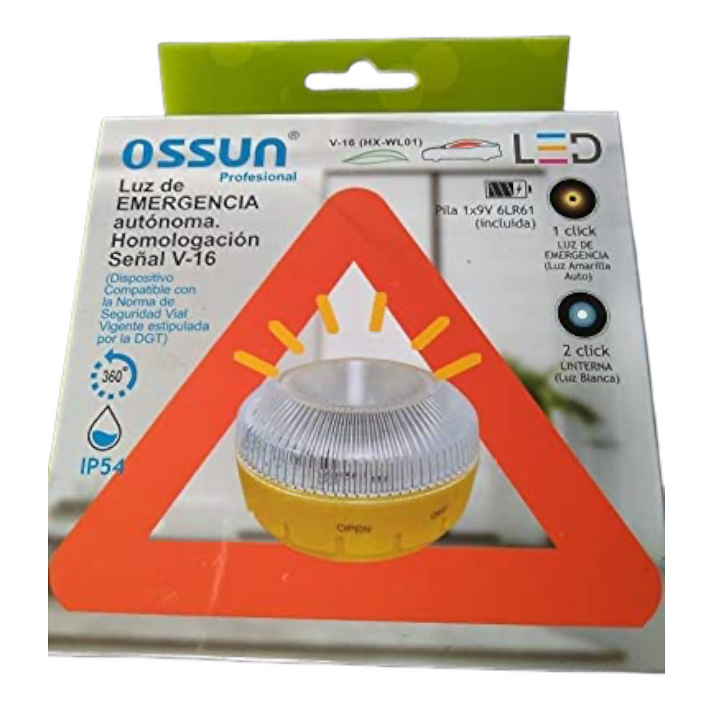 LUZ DE EMERGENCIA AUTONOMA HOMOLOGACION SEÑAL V-16