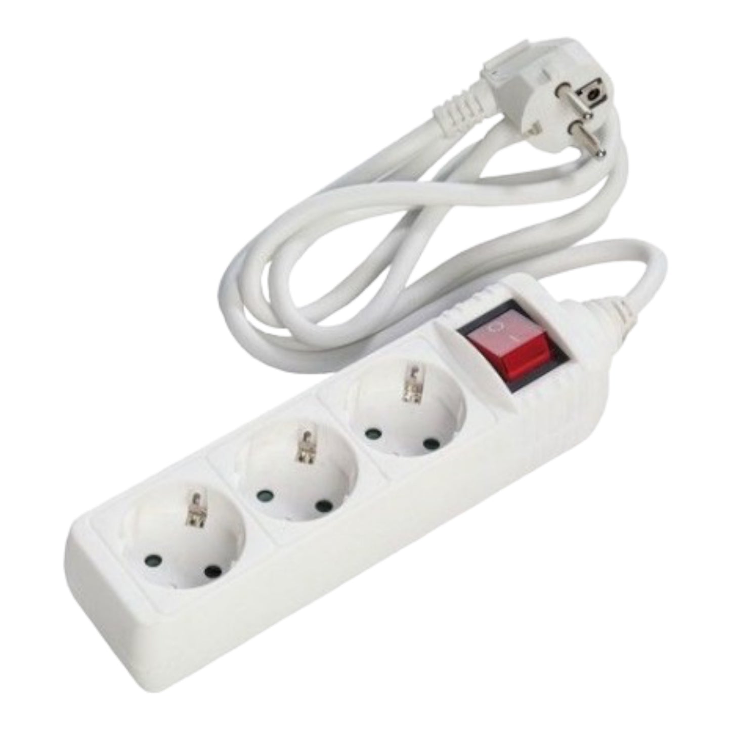 Regleta 3 tomas enchufe + interruptor cable 3*1.5mm 3m