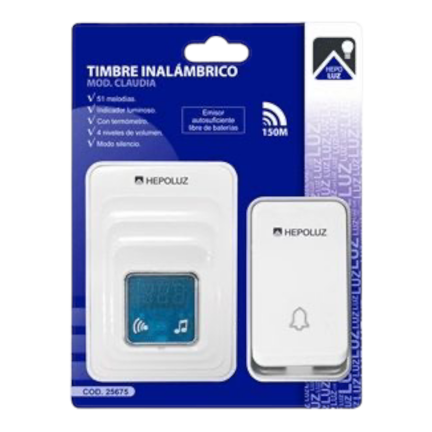 Timbre Inalámbrico AC Transmisor Sin Pilas Mod. Claudia