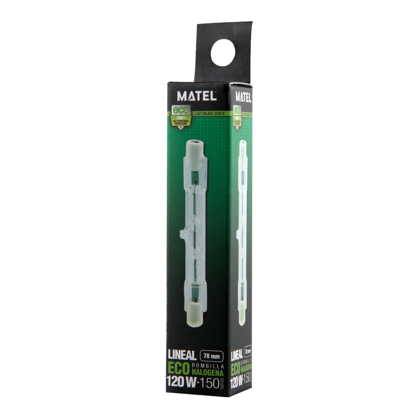 Bombilla Halógena Lineal 120W 78mm 2700K Luz Calida Eco Matel