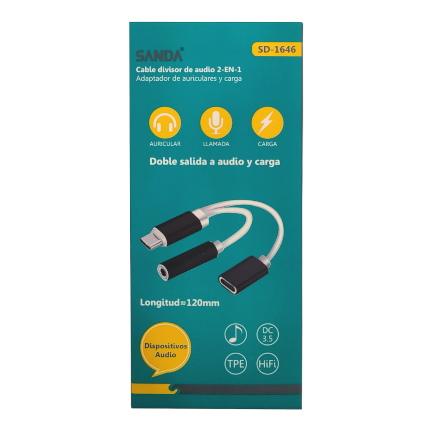 Cable divisor de audio 2-en-1 SANDA SD-1646