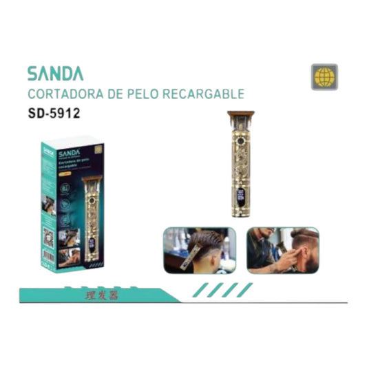 SANDA Cortapelo Perfilador Recargable SD-5912 con Pantalla Led.