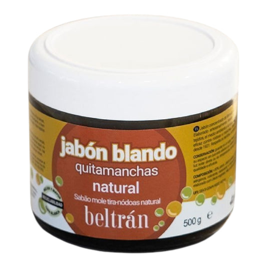 Jabón blando quitamanchas natural
Jabón líquido natural para eliminar manchas difíciles o rozaduras sin dañar los tejidos 500 gr