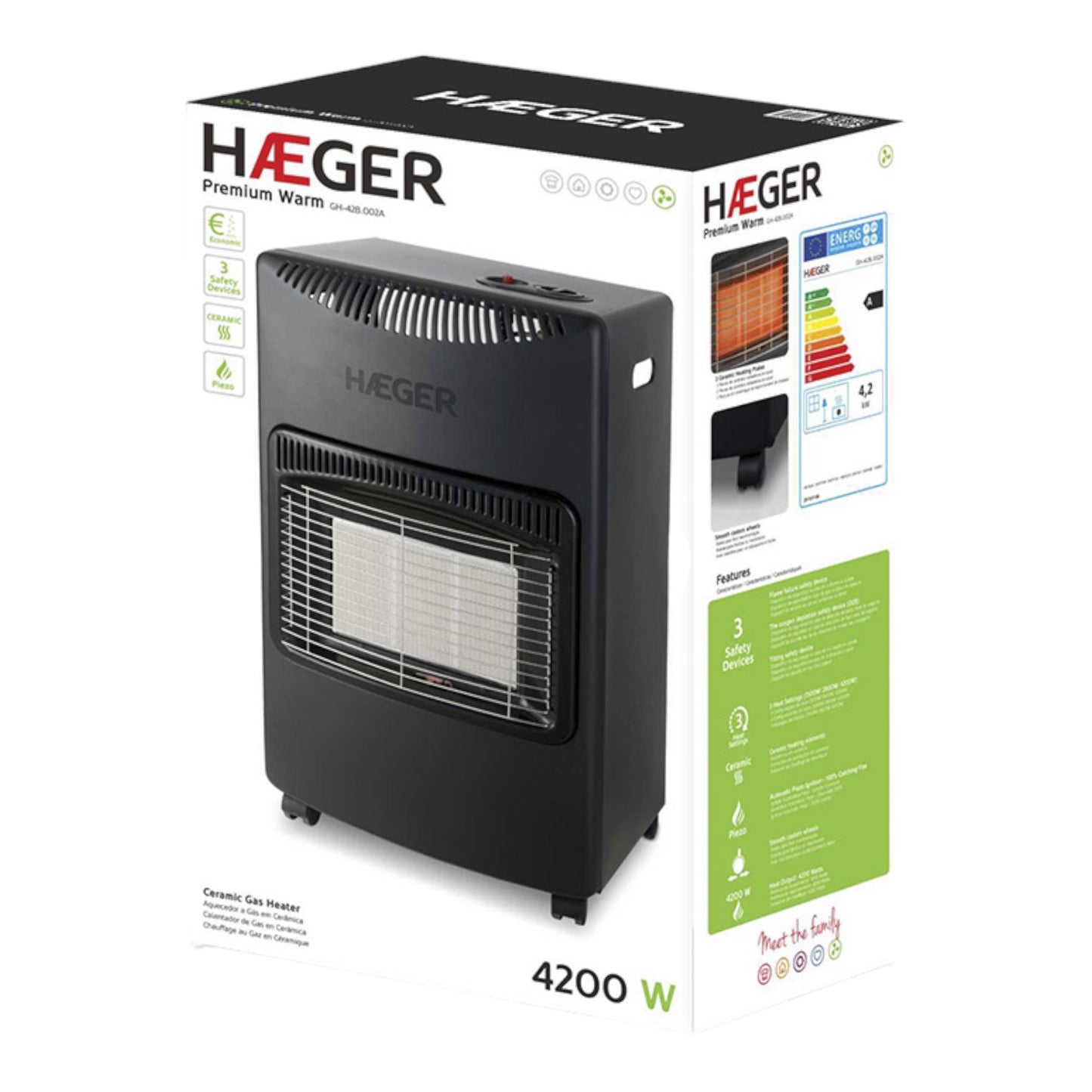 Estufa de Gas Premium Warm (Negro) Haeger GH-42B.002A