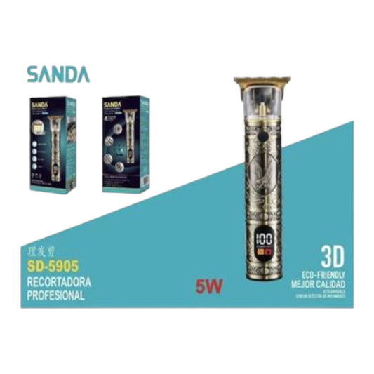 SANDA Cortapelo Perfilador Recargable SD-5905 con Pantalla Led.