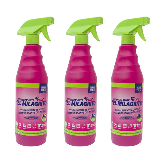 EL MILAGRITO Pack 3 Desengrasante 750ml Pistola