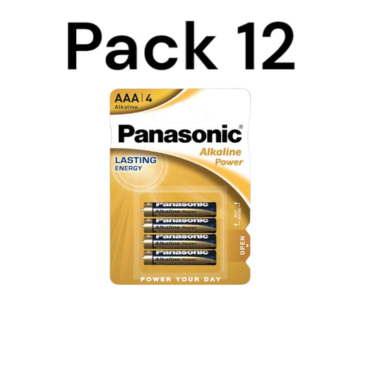 Panasonic Pila Alkaline Power AAA  Pack 12 48 Pilas