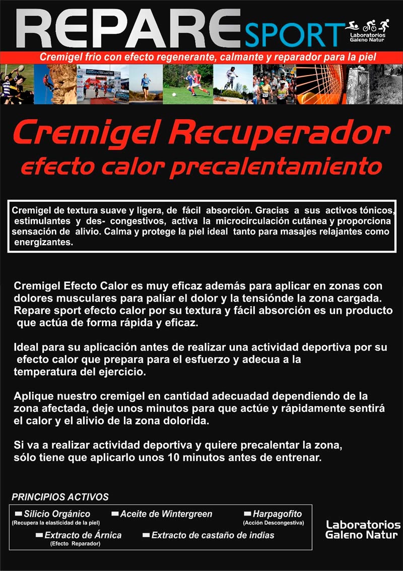 Repare Sport Crema Efecto Calor 100 ml Recuperador Precalentamiento