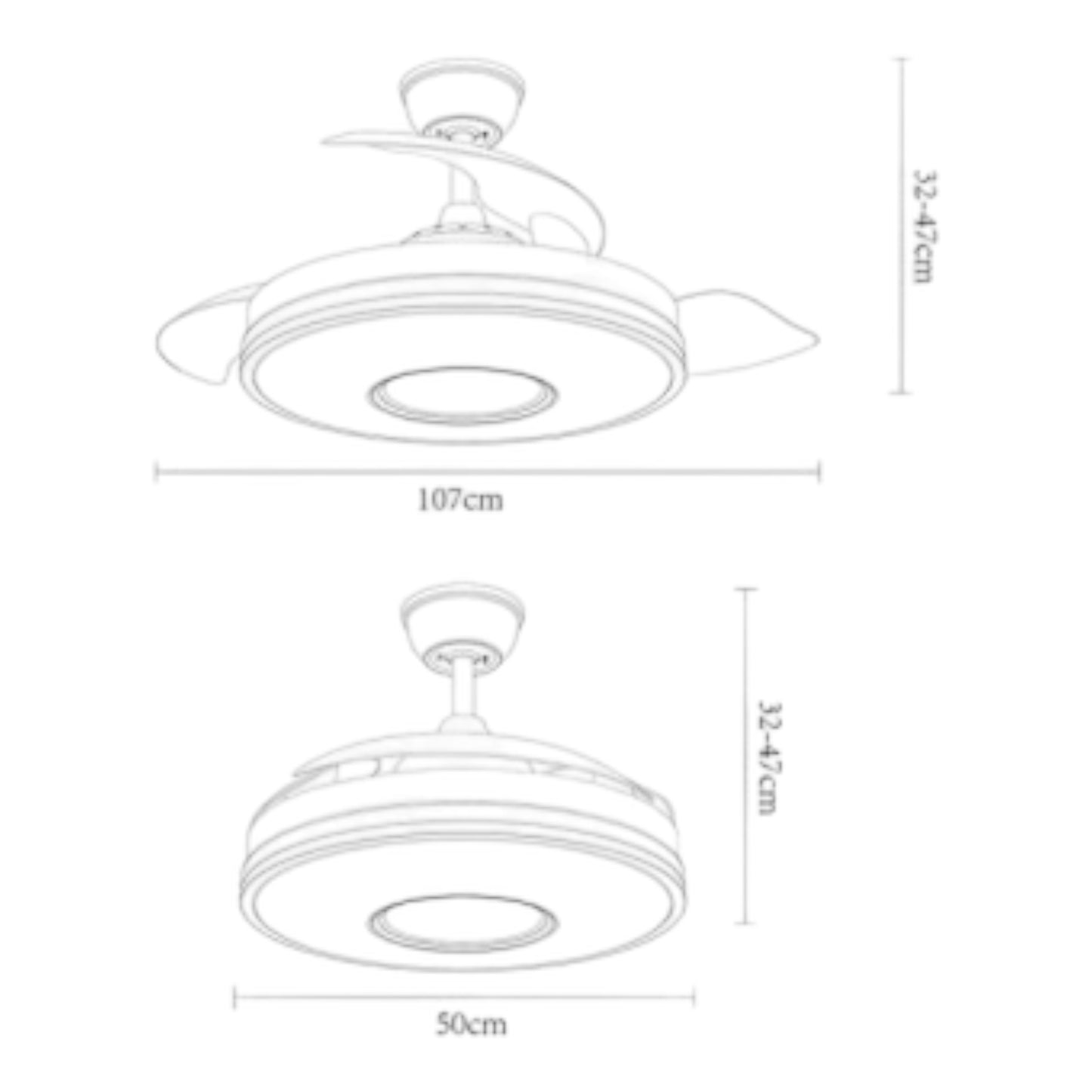 Ventilador de Techo Con Luz 72w Incluye Mando