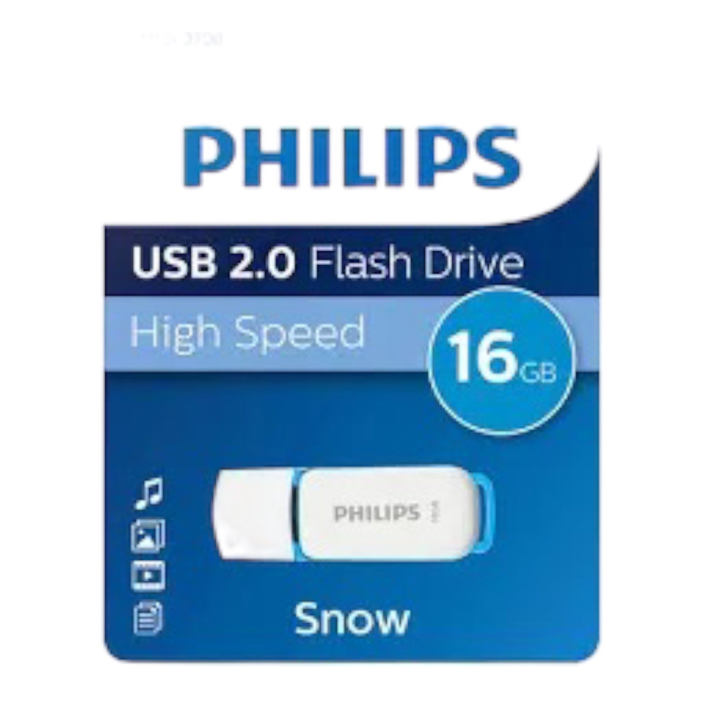 Philips Usb 2.0 Palillo De 16Gb, Nieve Edición, Blanco, Azul