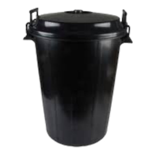 Cubo basura 100l negro con tapa