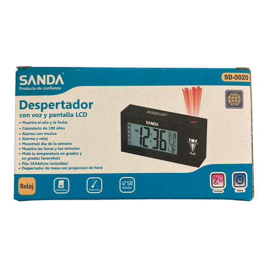 Despertador con voz y pantalla LCD SANDA SD-0020