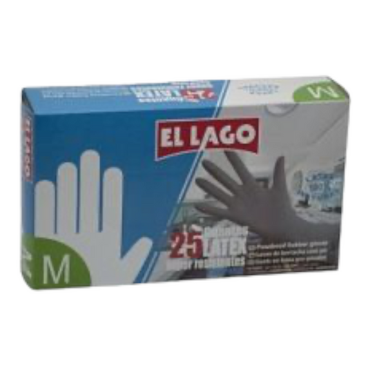 Guantes látex 25 unidades EL LAGO T-M