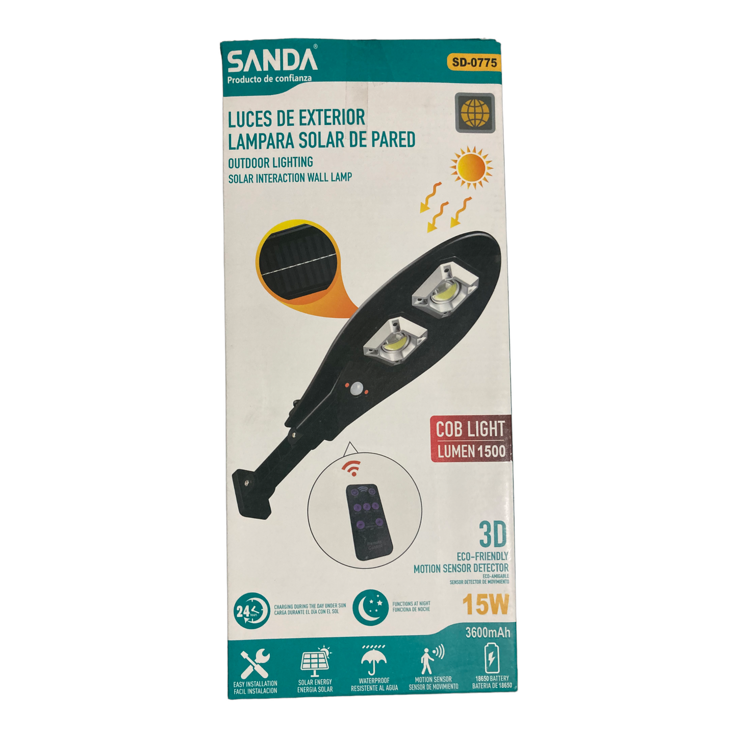 Lámpara solar de pared 15W SANDA SD-0775