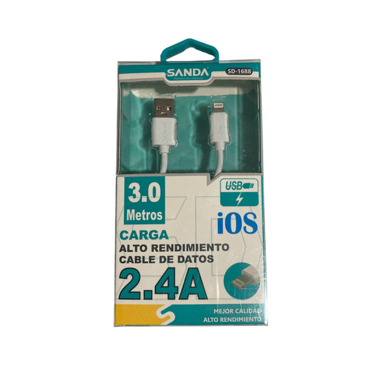 Cable Usb a Lightning 3M para Iphone/Ipad/Airpods