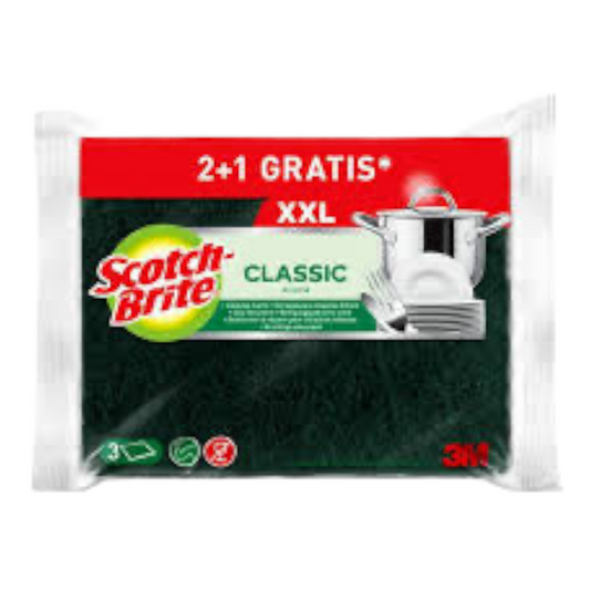 Scotch-Brite Estropajo Clásico XL, 2 unidades por paquete + 1 gratis