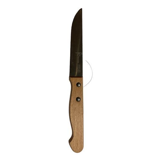 Cuchillo cocina Flores Cortes mango madera inox 9,3 cm