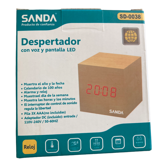 Despertador con voz y pantalla led SANDA SD-0038