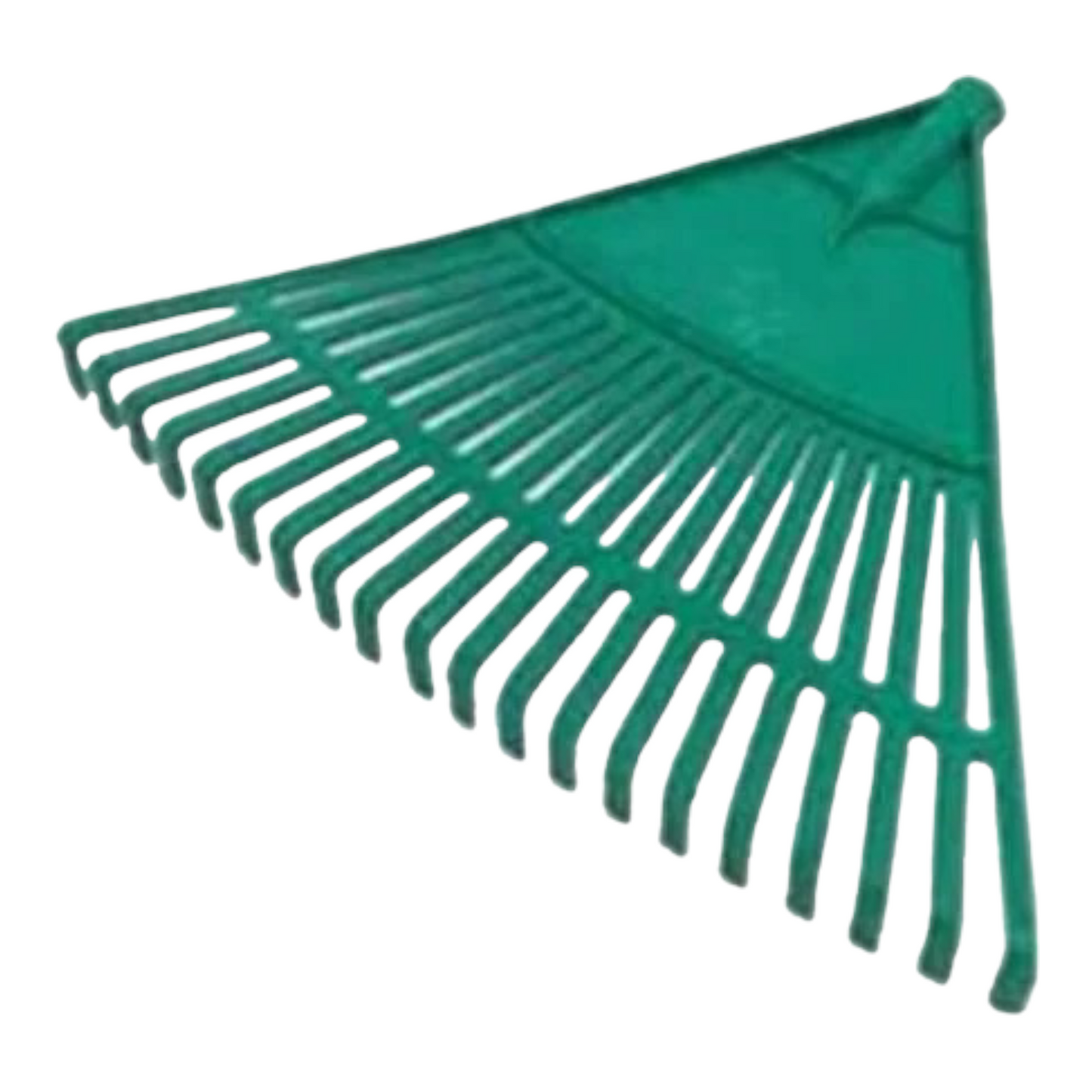 rastrillo abanico 21p verde plastico